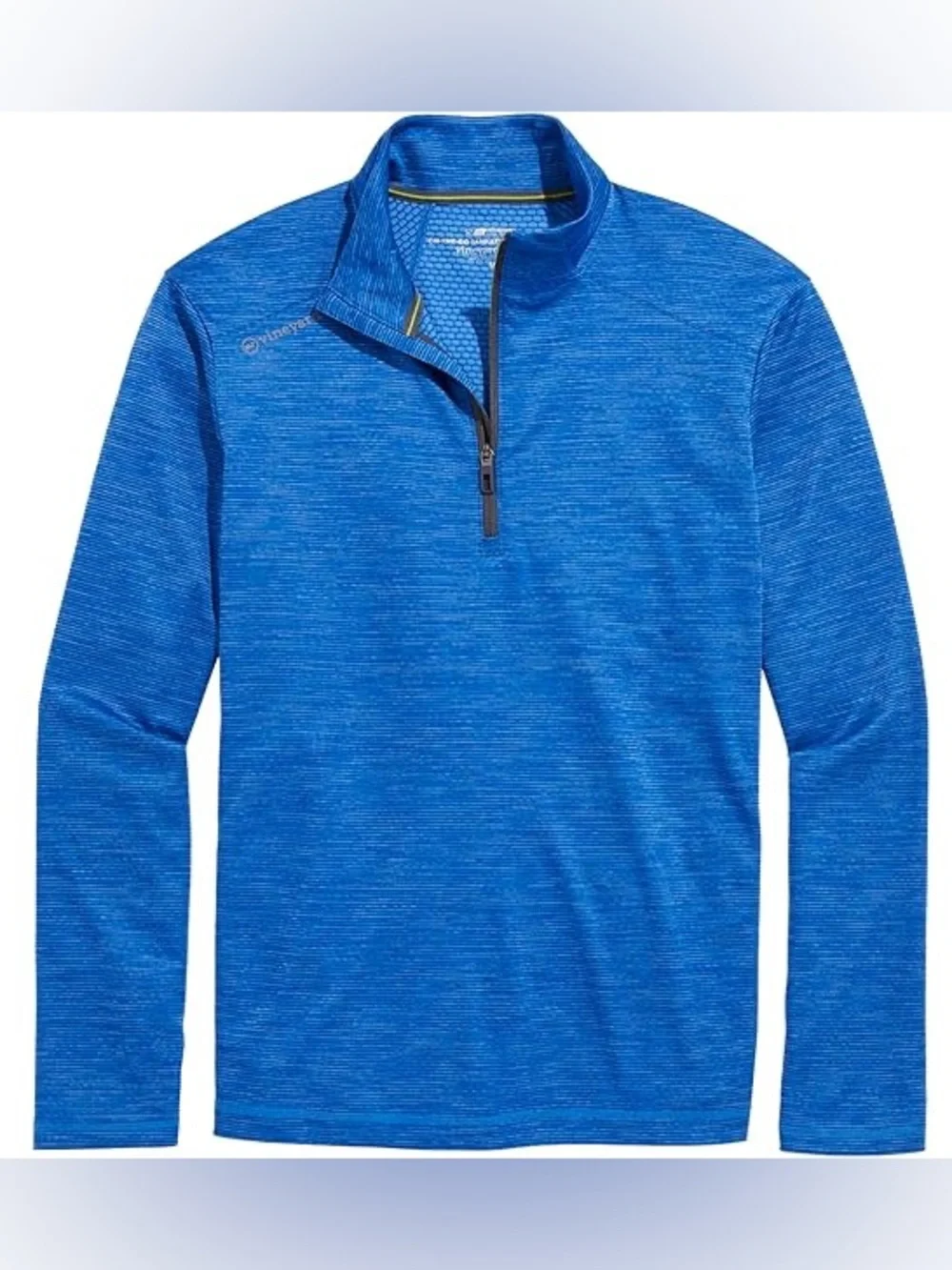 Vineyard Vines Blue Performance Shirt with Pink Trim